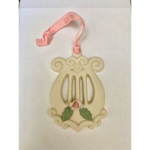 Harp Porcelain Vintage Christmas Ornament #roses